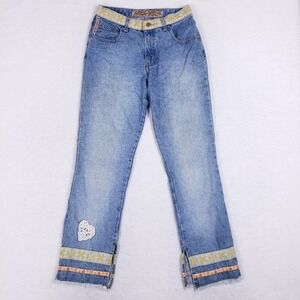 Vintage Joujou Classic Y2K Embroidered Jeans Size 7/8 Boho Floral Denim